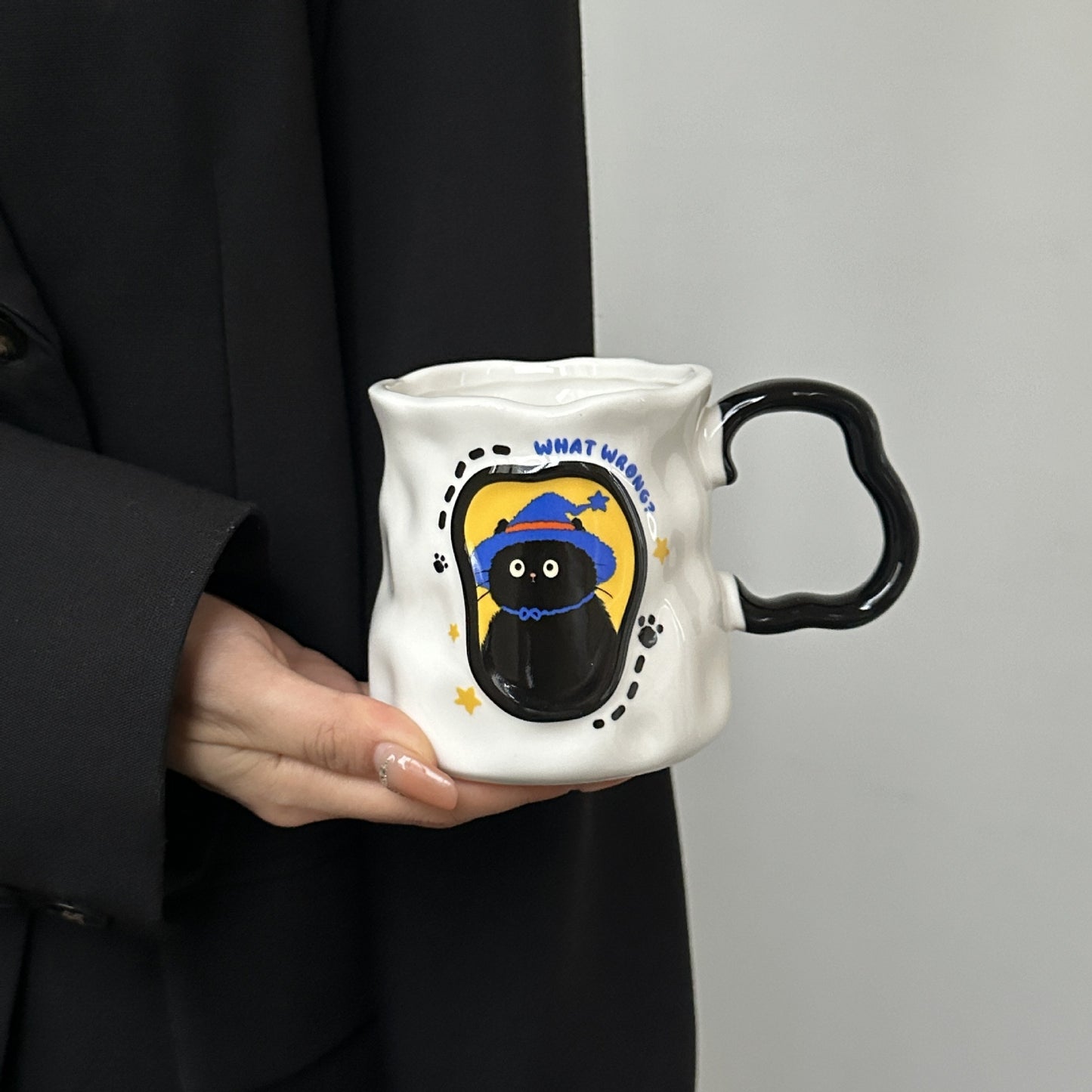 Ceramic Hand High Sense Cat Mug