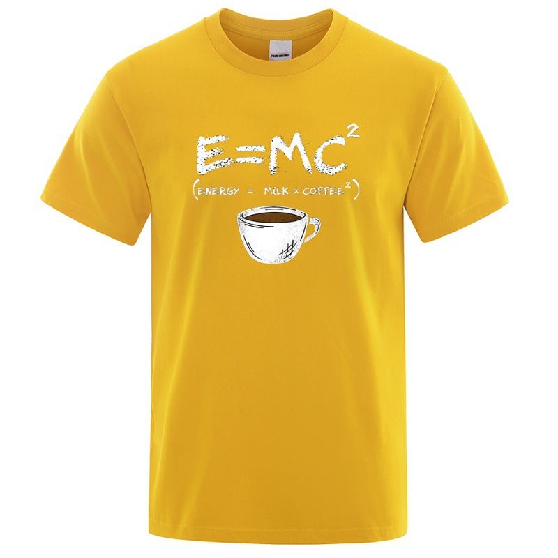 E=MC Printing Men Tshirt Casual Breathable