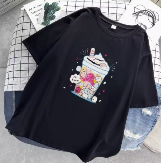 Loose Style Cotton Short-Sleeved T-Shirt
