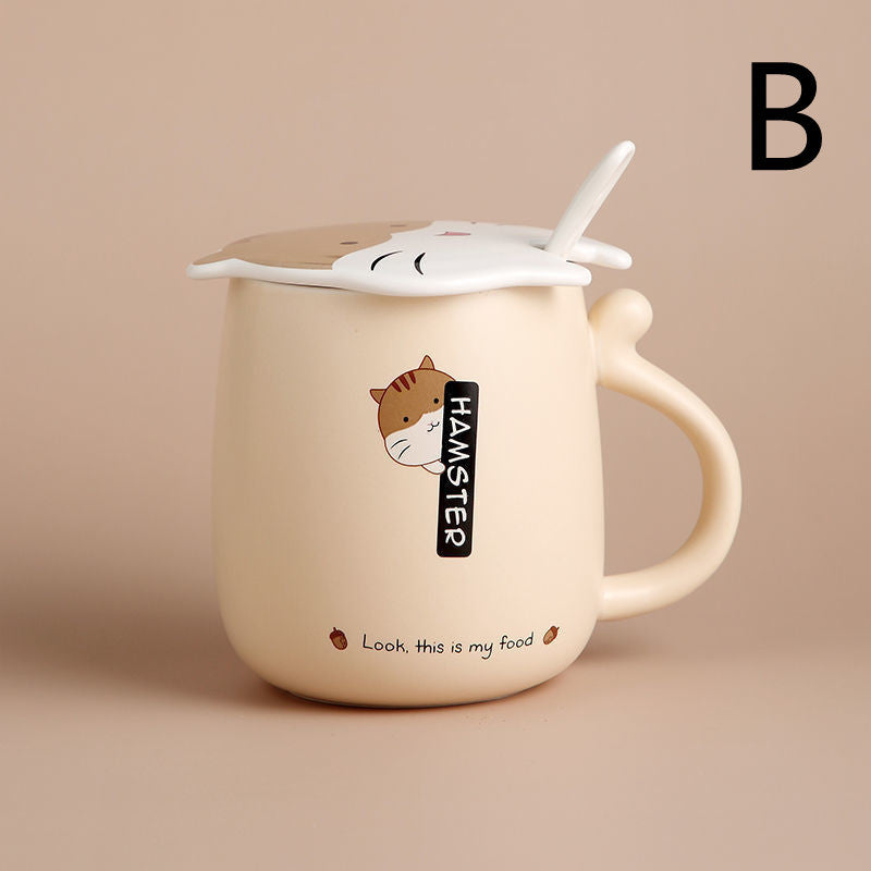 Cute Cartoon Hamster Ceramic Cup