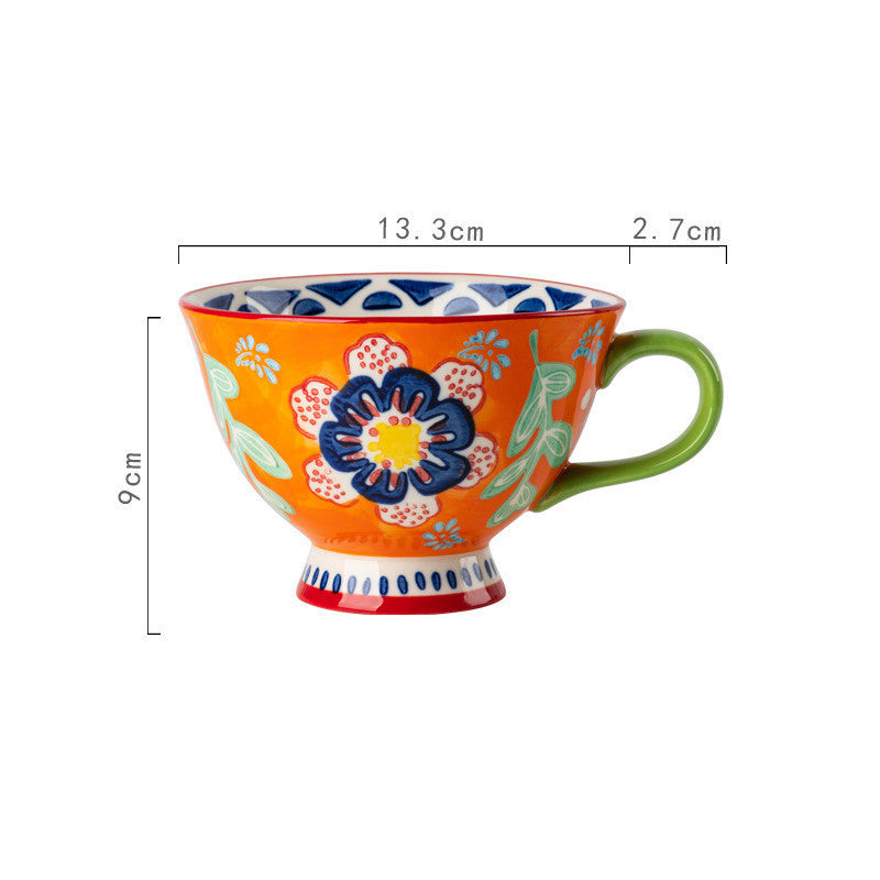 Large Capacity Creative Flowery Mug