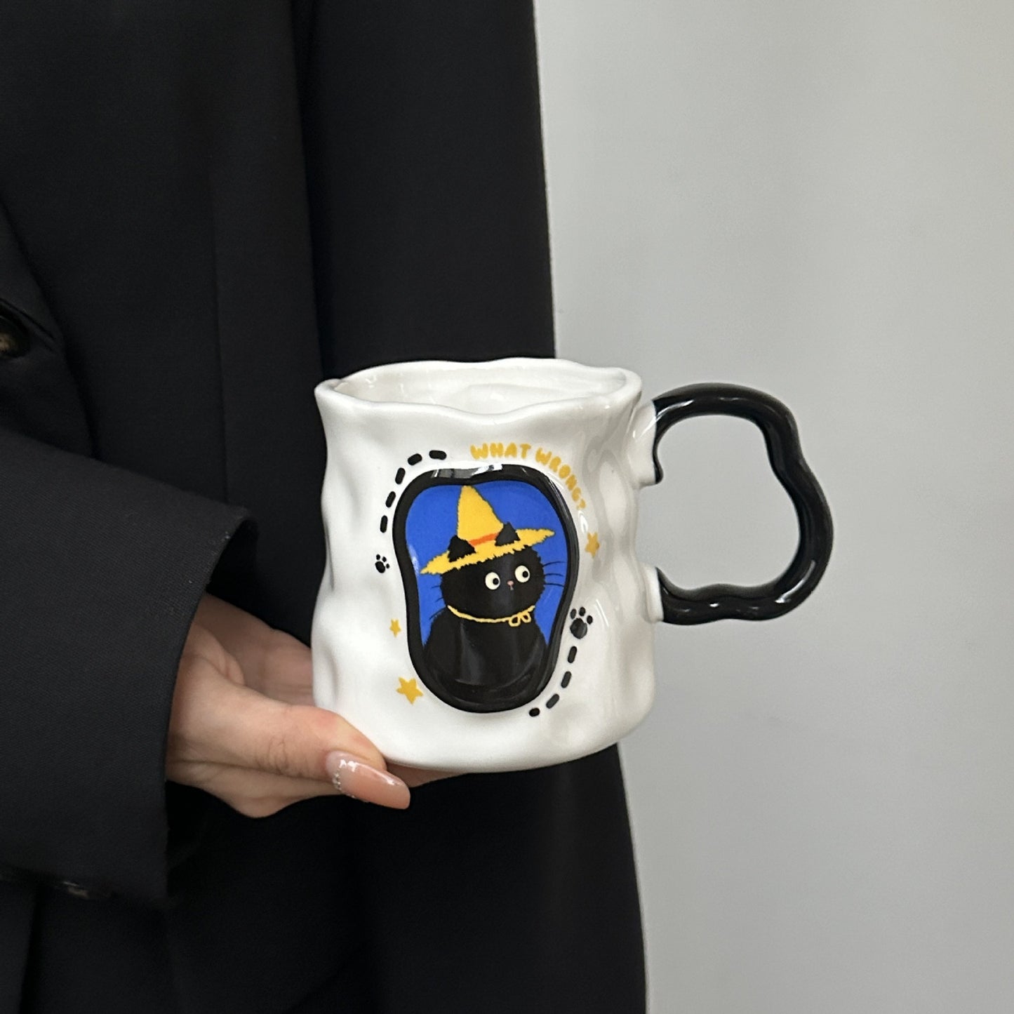 Ceramic Hand High Sense Cat Mug