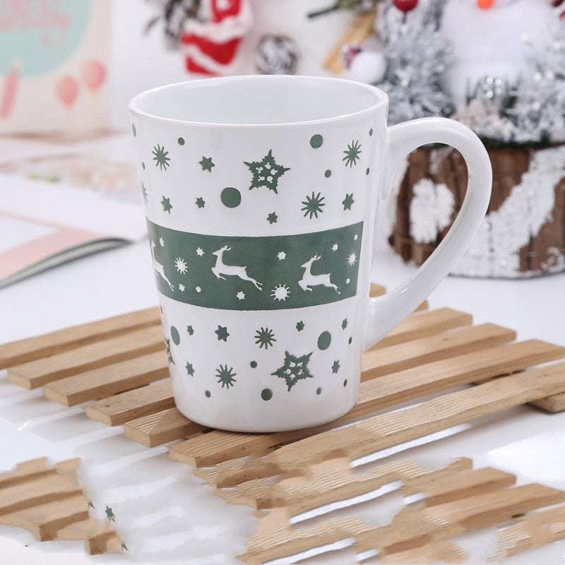 Cute Cartoon Snowman Santa Claus Ceramic Cup Christmas Mug