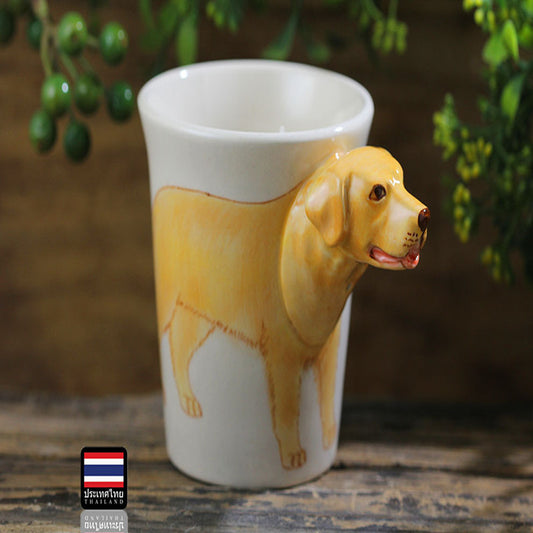 Hand Drawn  Golden Retriever Ceramic Dog Cup