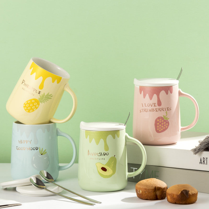 Household Children's Fruit Pattern Ceramic Mug