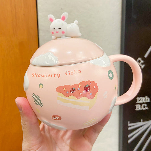 Korean Cartoon Cute Rabbit Ceramic Mug