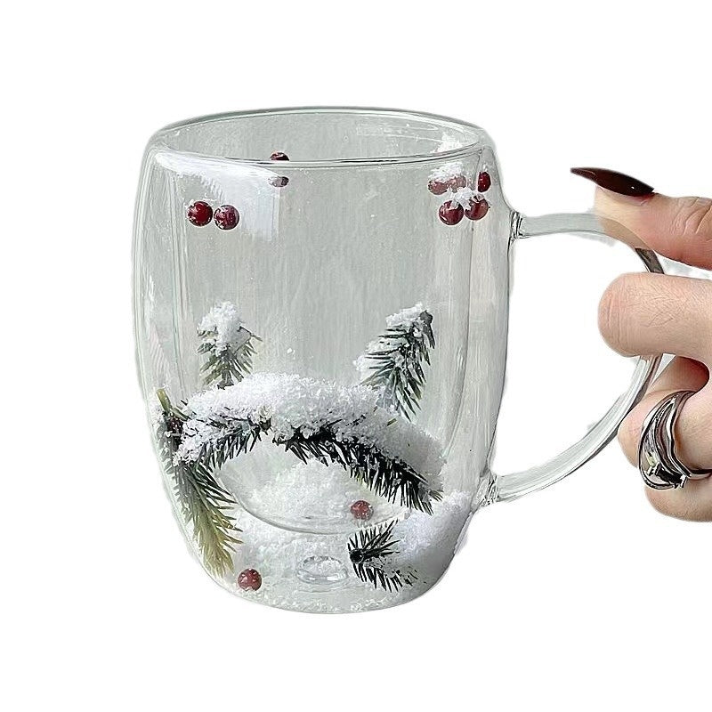 Christmas Snow Pine Branches Heat Resistant Mug