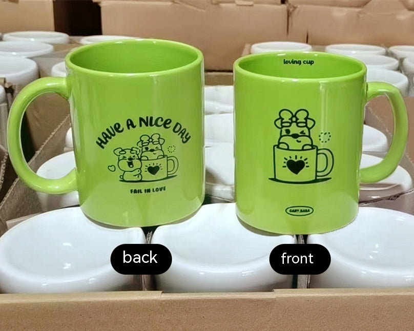 Schnauzer Puppy Couple Ceramic Cup