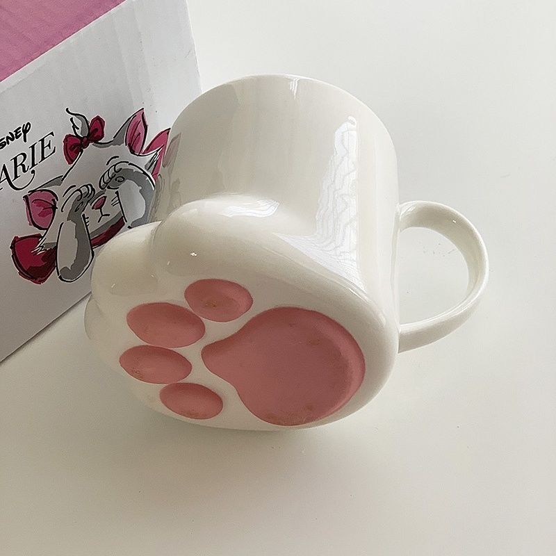 Cat's Paw White Ceramic Mug