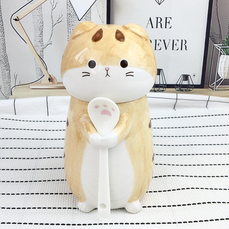 Japanese Ceramic Lovely  Cat Large Capacity Mug