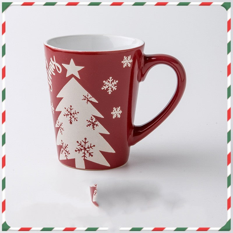 Cute Cartoon Snowman Santa Claus Ceramic Cup Christmas Mug