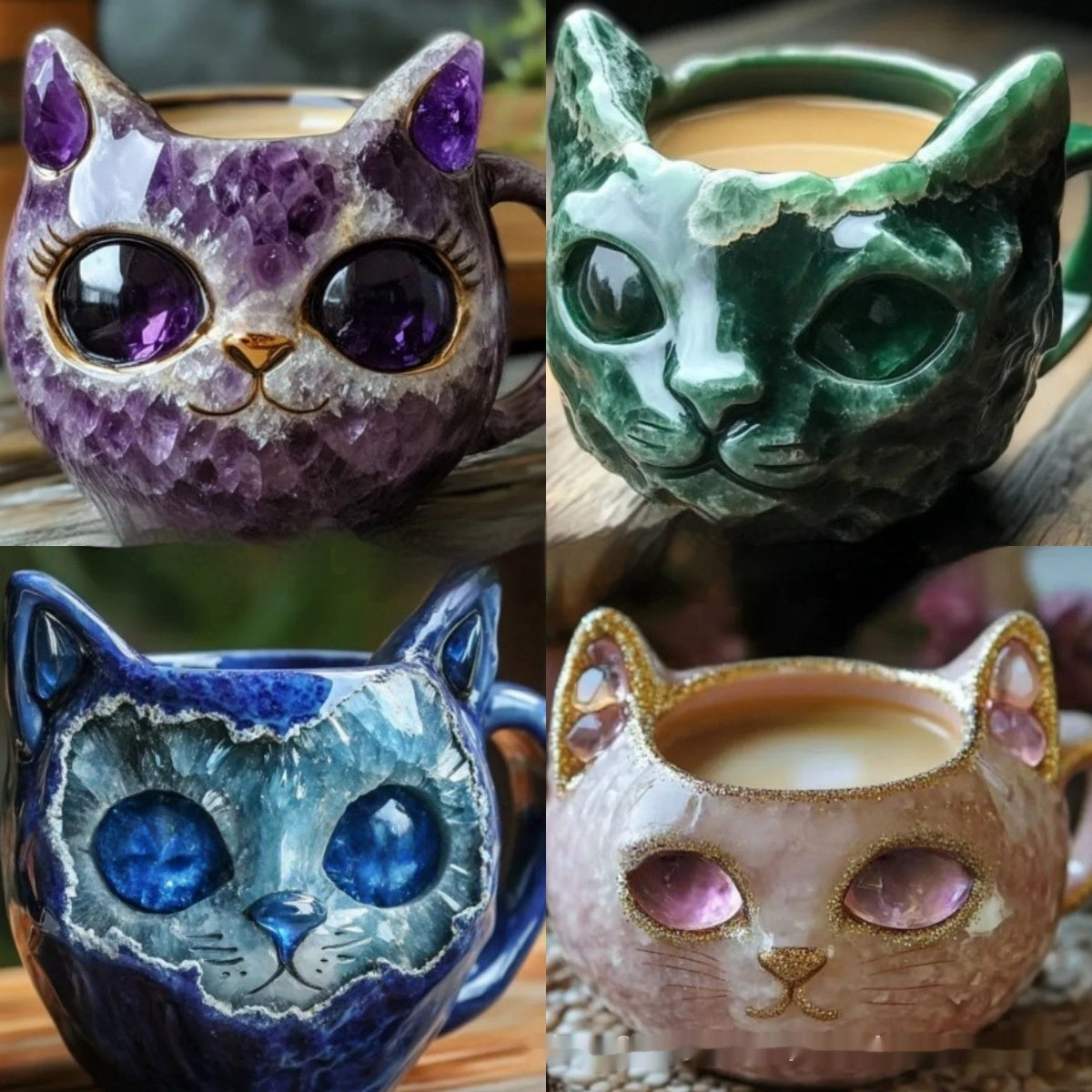Mug Crystal Cat Cup Resin Crafts