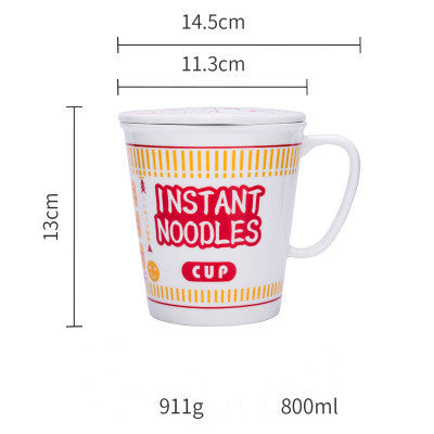 Household ceramic cup and bowl with lid
