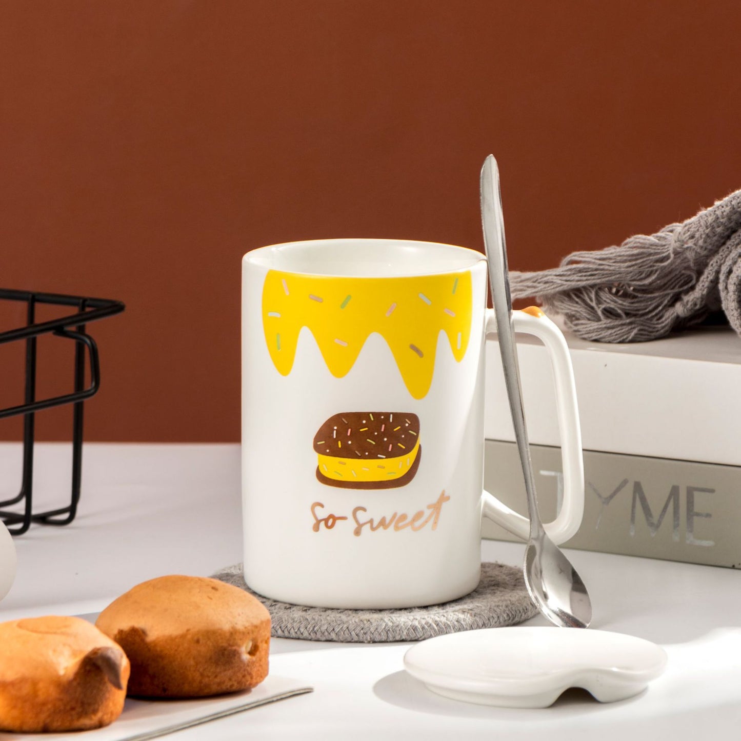 Household Children's Fruit Pattern Ceramic Mug