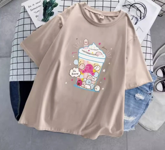 Loose Style Cotton Short-Sleeved T-Shirt