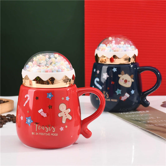 Christmas Gift Ceramic Mug With Lid