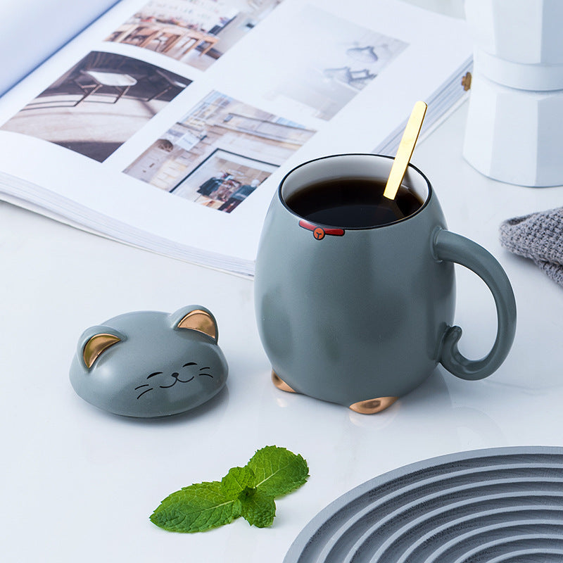 Ceramic Color Glaze  Cartoon Cat  Mug