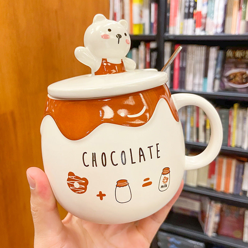 Cute Cartoon Ceramic White Bear Mug