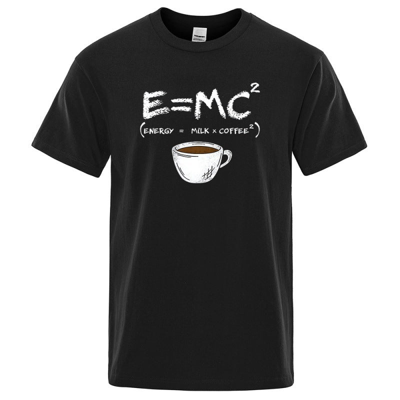 E=MC Printing Men Tshirt Casual Breathable