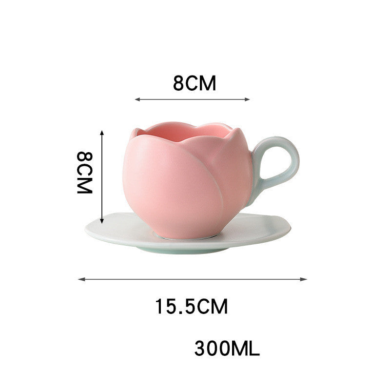 Tulip Coffee Cup And Saucer Set