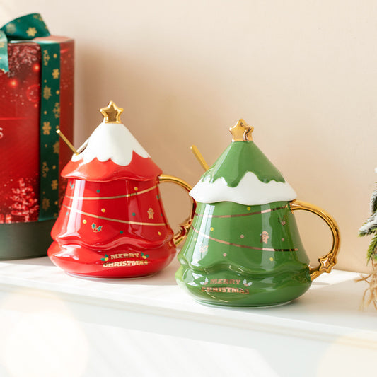 Xmas Mug With Lid Household Cup