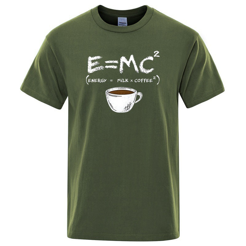 E=MC Printing Men Tshirt Casual Breathable