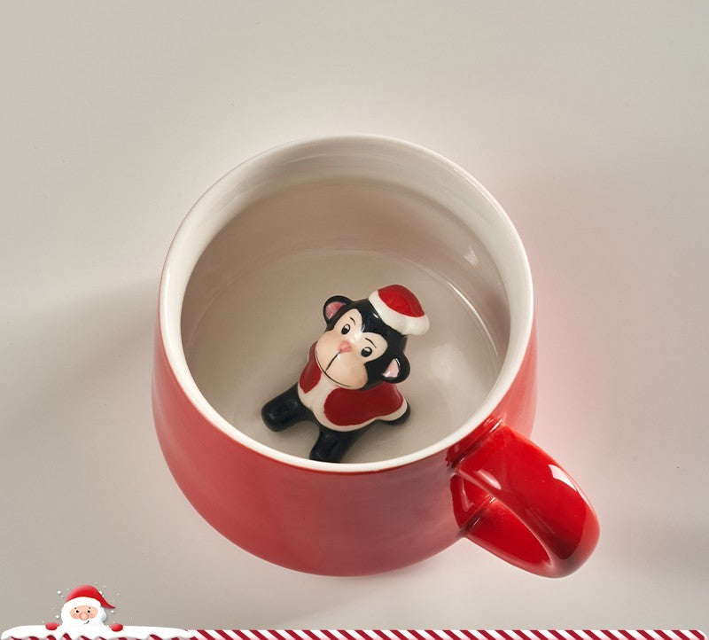 Cute Cartoon 3D Mark Ceramic Cup