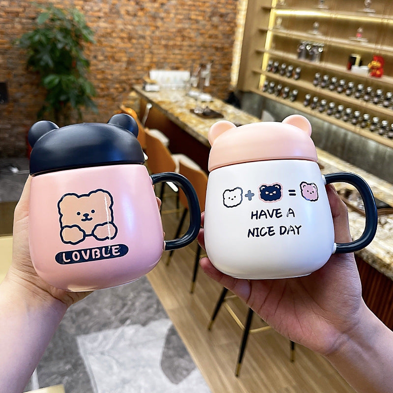 Household Cute Cat Mug With Lid