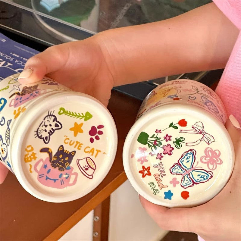 Good-looking Graffiti Flower Mug