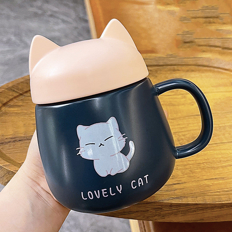 Household Cute Cat Mug With Lid