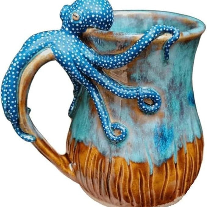Dark Blue Octopus Resin Coffee Mug