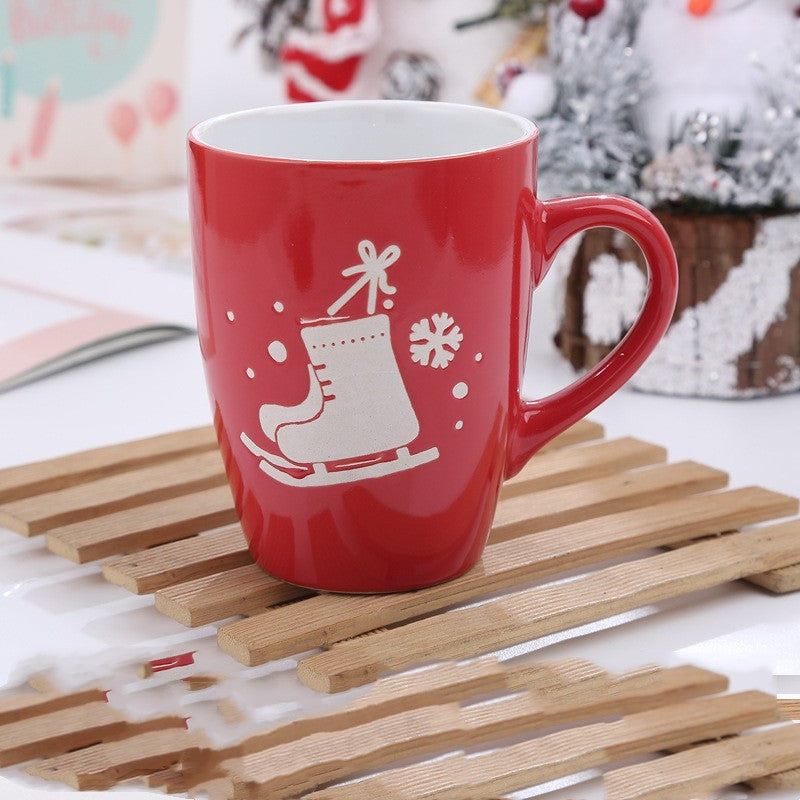 Cute Cartoon Snowman Santa Claus Ceramic Cup Christmas Mug