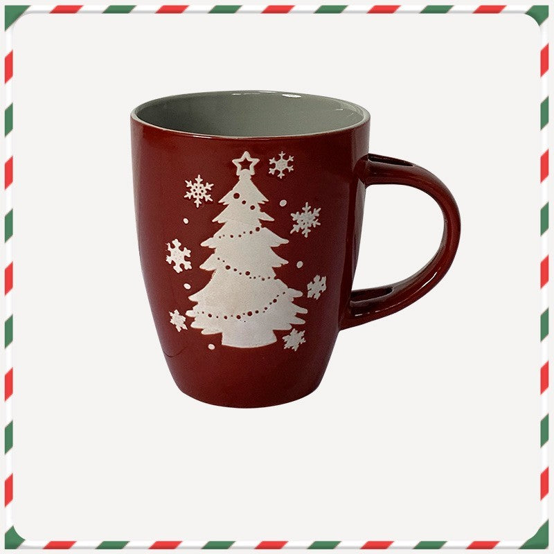 Cute Cartoon Snowman Santa Claus Ceramic Cup Christmas Mug