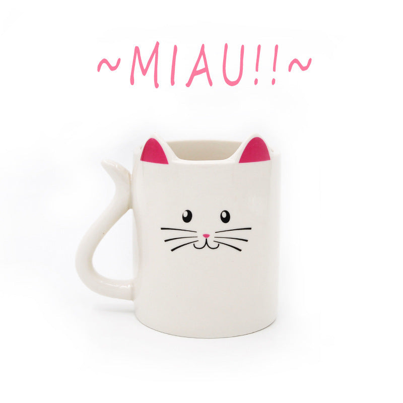 Hand-painted Cat Ceramic Mug