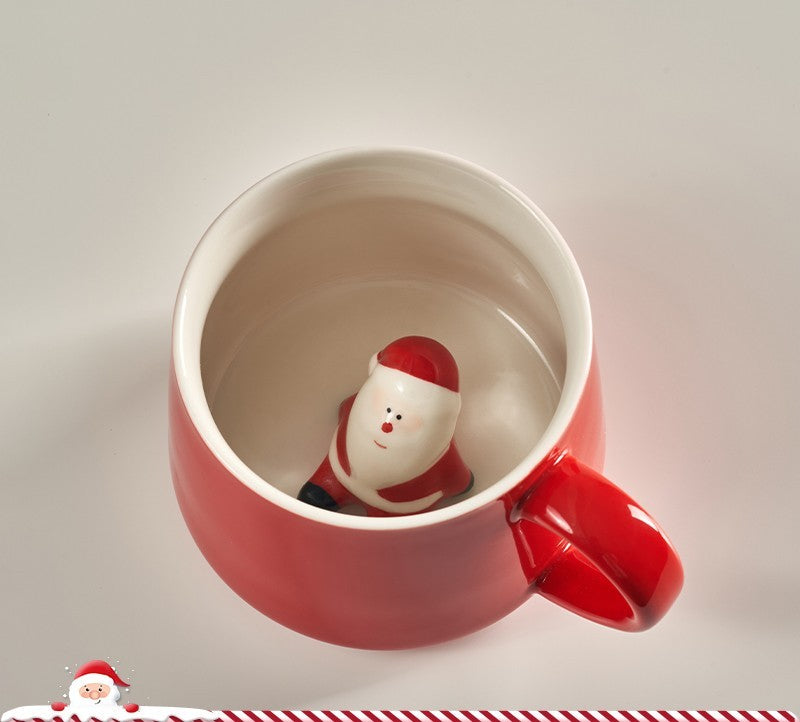 Cute Cartoon 3D Mark Ceramic Cup