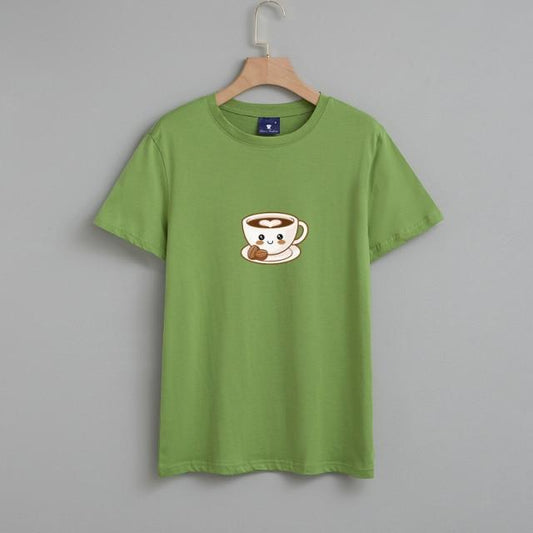 Printed Short-sleeved Coffee Fun