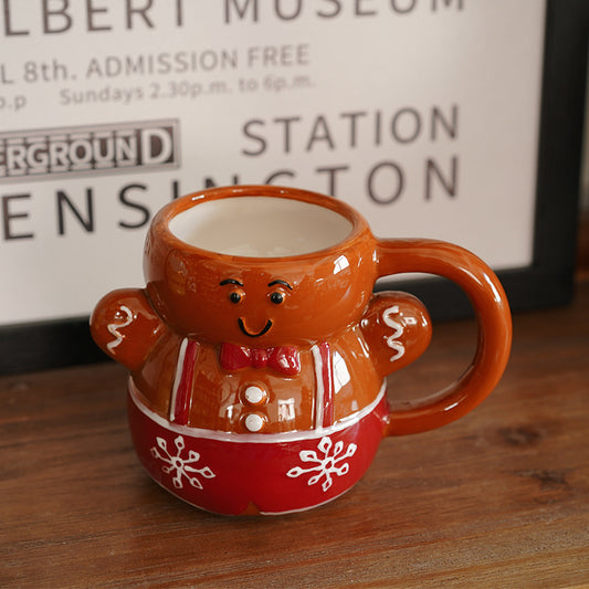 Hand-painted Gingerbread Man  Christmas Table Coffee Mug