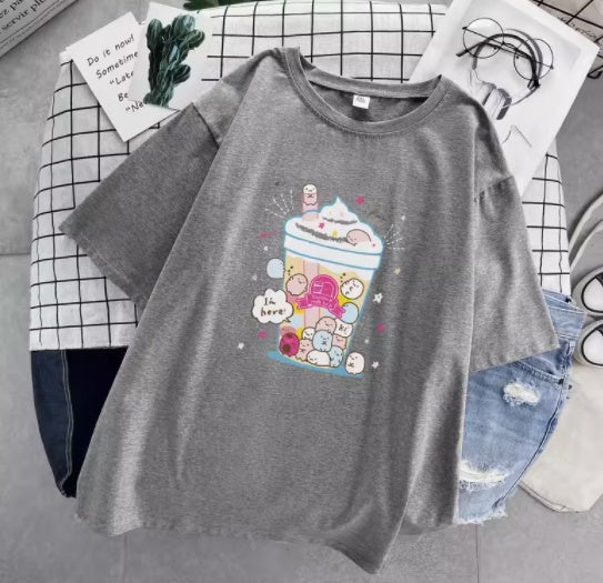 Loose Style Cotton Short-Sleeved T-Shirt