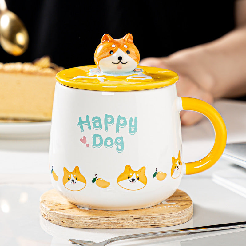 Cute Cartoon Dog Mug Breakfast
