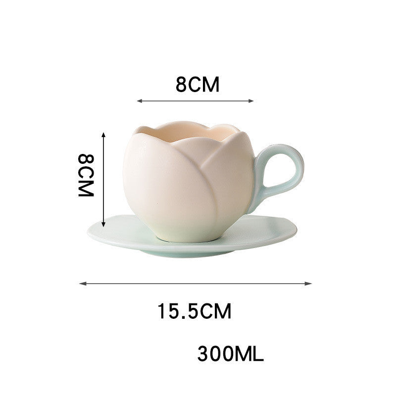 Tulip Coffee Cup And Saucer Set