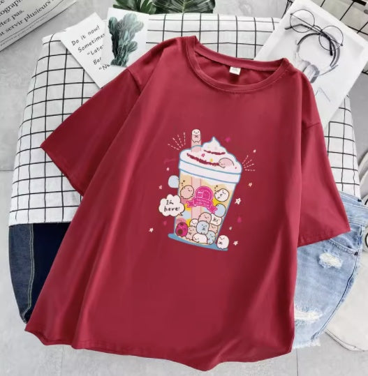 Loose Style Cotton Short-Sleeved T-Shirt