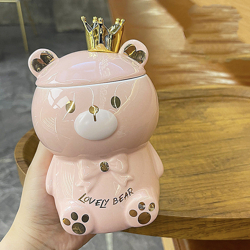 Creative Cartoon Personality Crown Bear  Mug