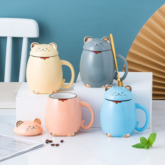 Ceramic Color Glaze  Cartoon Cat  Mug