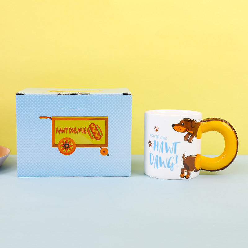 Cute Cartoon Dachshund Dog Ceramic Mug