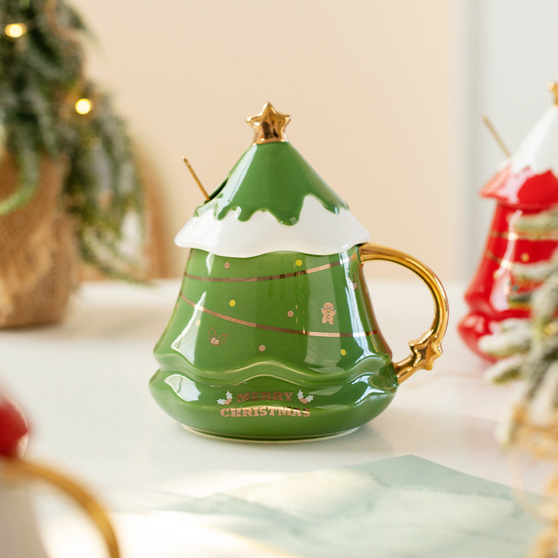 Xmas Mug With Lid Household Cup