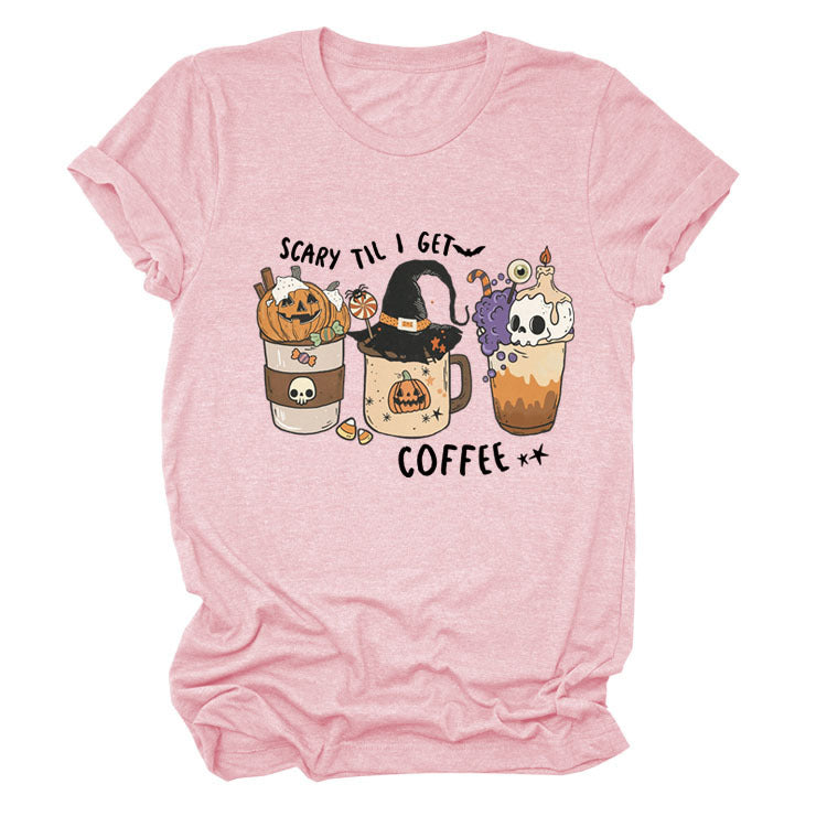 Pumpkin Halloween Crew Neck Short Sleeve T-shirt Girl