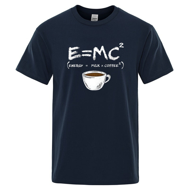 E=MC Printing Men Tshirt Casual Breathable