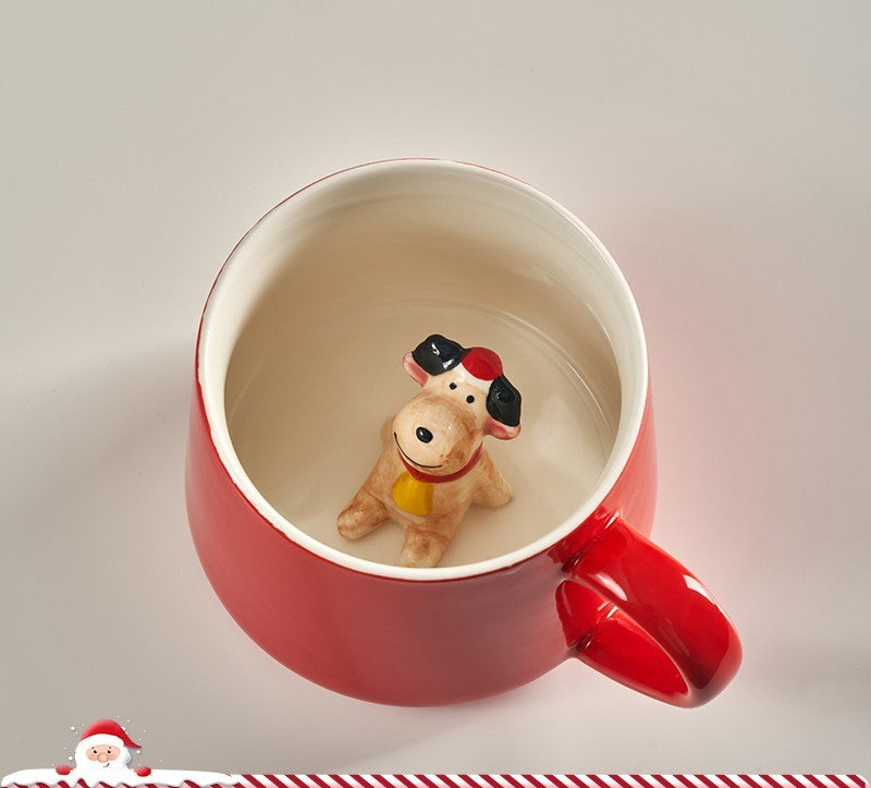 Cute Cartoon 3D Mark Ceramic Cup