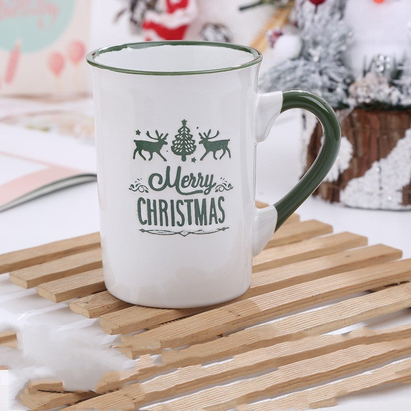 Cute Cartoon Snowman Santa Claus Ceramic Cup Christmas Mug