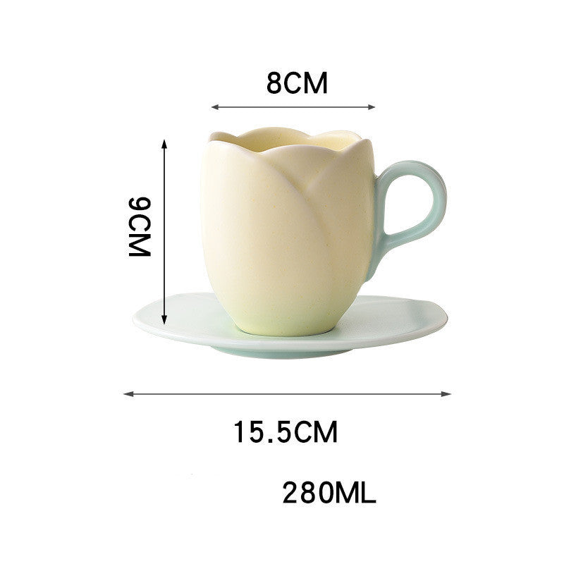 Tulip Coffee Cup And Saucer Set